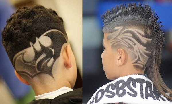 Рисунок на голове машинкой