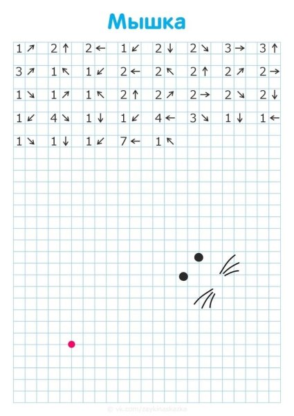 Графический диктант по стрелочкам для дошкольников
