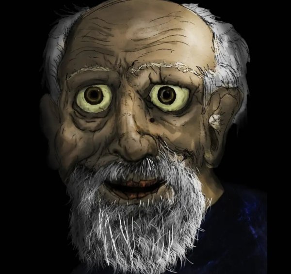 Лицо старика с бородой