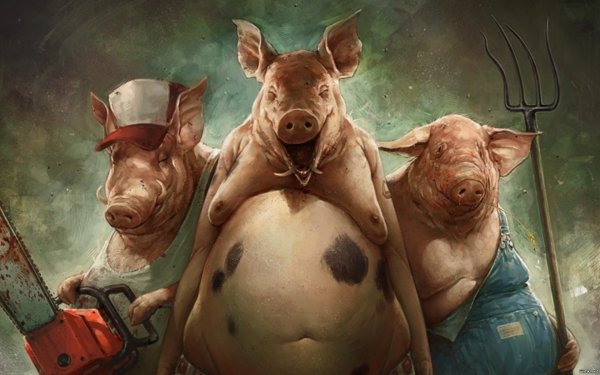 Голова свиньи в профиль