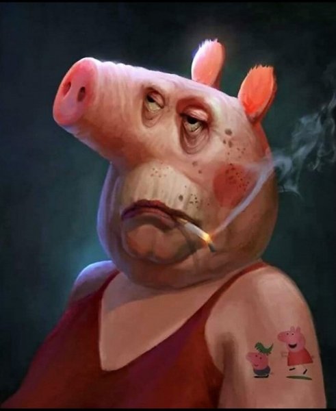 Уродливая голова свиньи