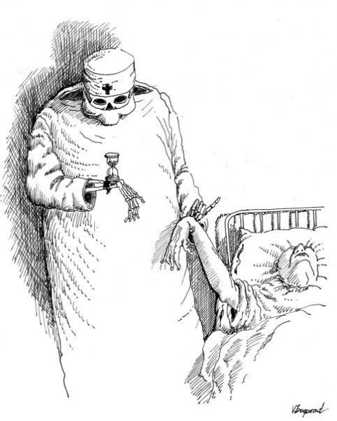 Смерть от алкоголя карикатура