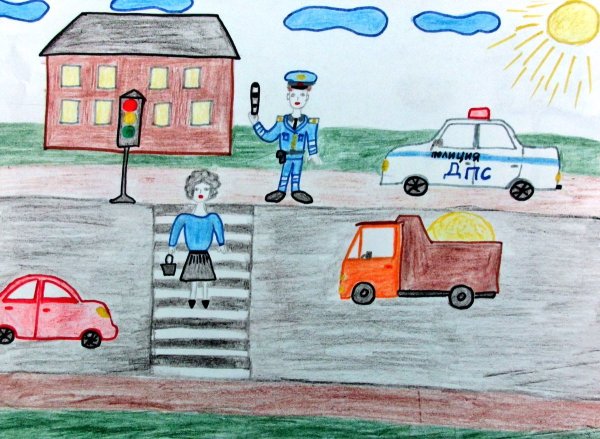 Детские рисунки ГИБДД