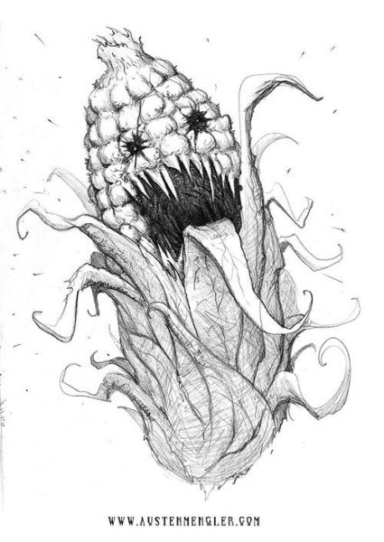 Цветок монстр эскиз