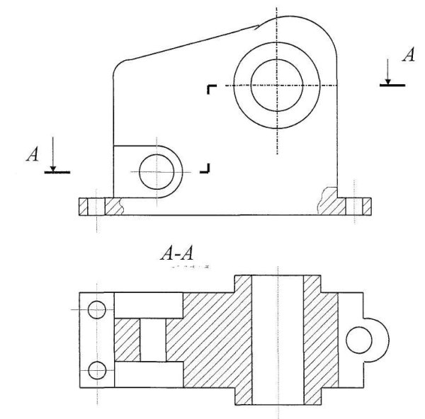 Сечение сложного ступенчатого разреза