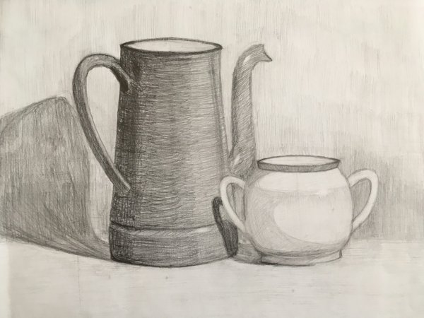 Натюрморт из предметов быта рисунок