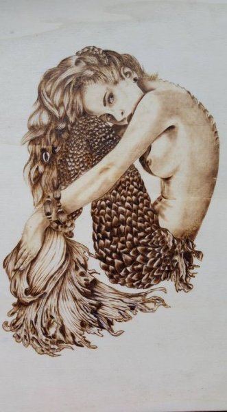 Пирография Русалка