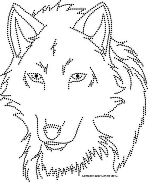 Трафарет волка для вышивки