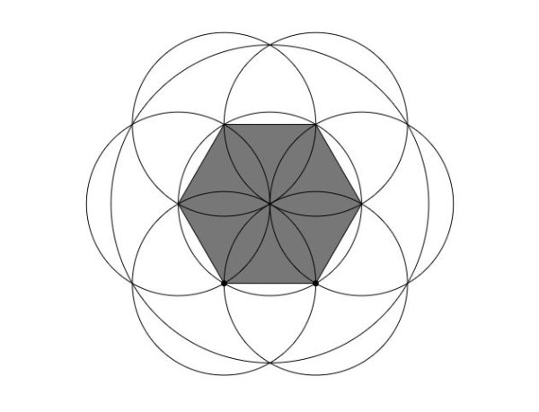 Рисунок из окружностей циркулем