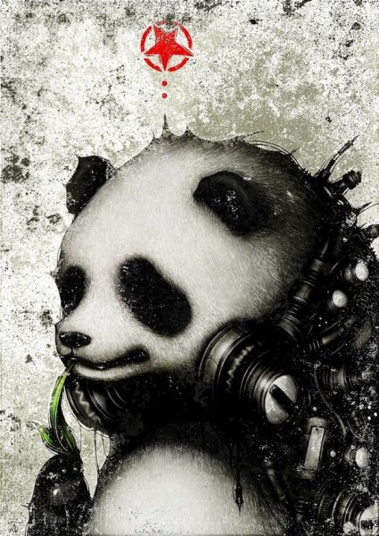 Эскиз тату злая Панда