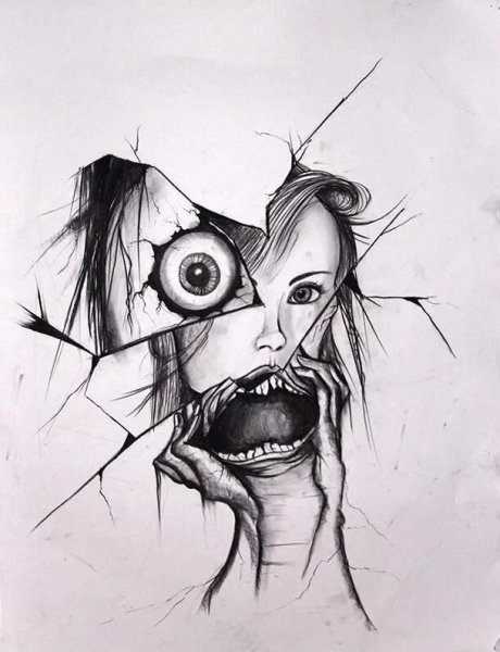 Рисунки страшные лёгкие