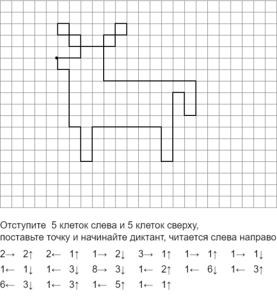 Графический диктант под диктовку для дошкольников