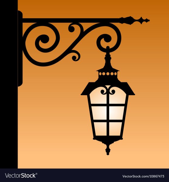 Трафарет старинного уличного фонаря