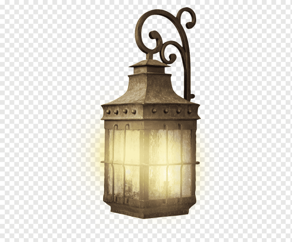 Старинный фонарь на прозрачном фоне