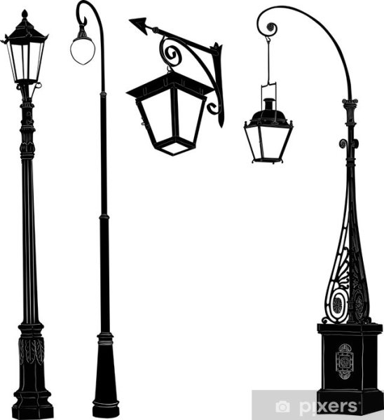 Силуэт старинного фонаря