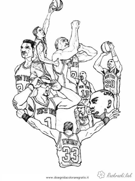 Раскраска баскетбол команды