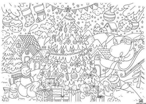 Раскраска антистресс новый год