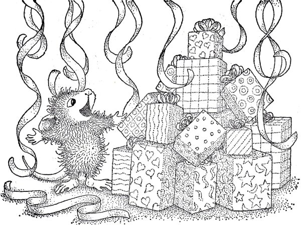 Раскраска антистресс мышка