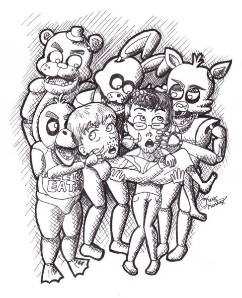 Раскраски АНИМАТРОНИКИ страшные