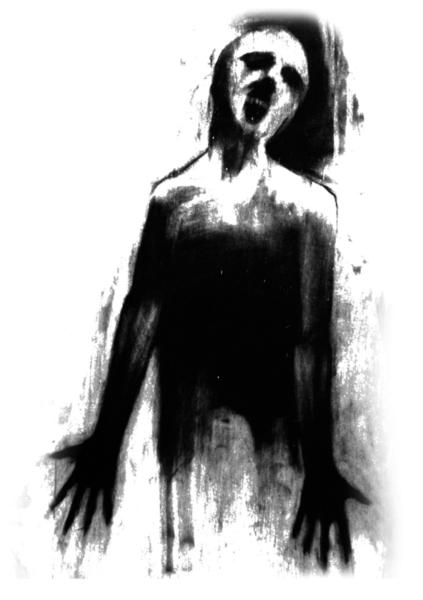 Страшный силуэт человека