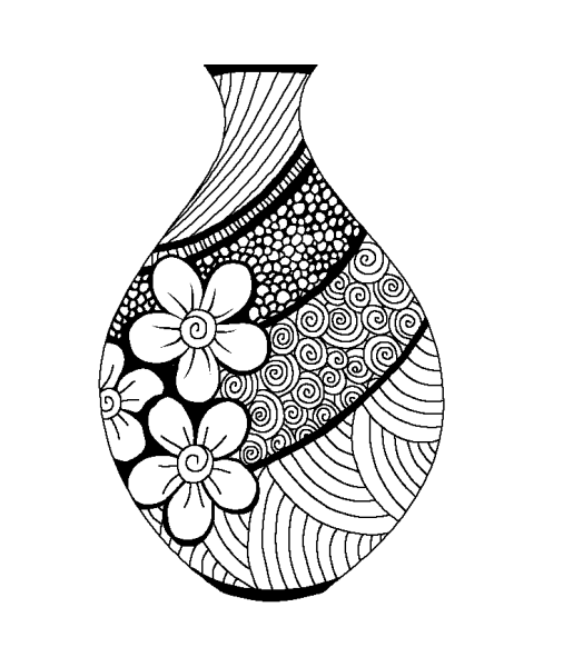 Этапы рисования вазы