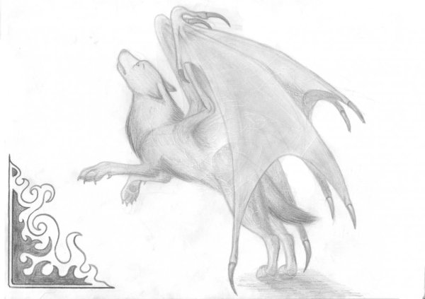 Фантастические животные простым карандашом