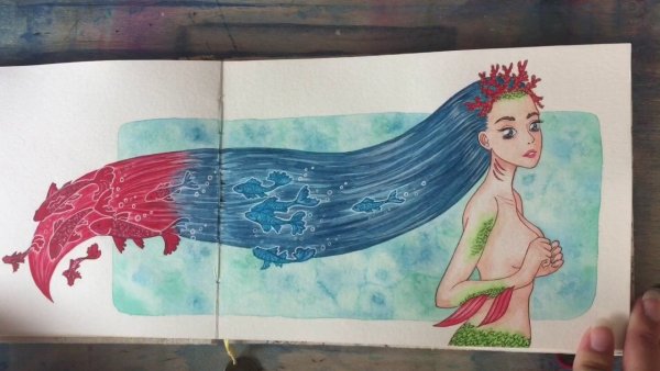 Рисунок на свободную тему в скетчбуке