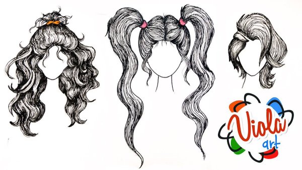 Волосы для срисовки карандашом