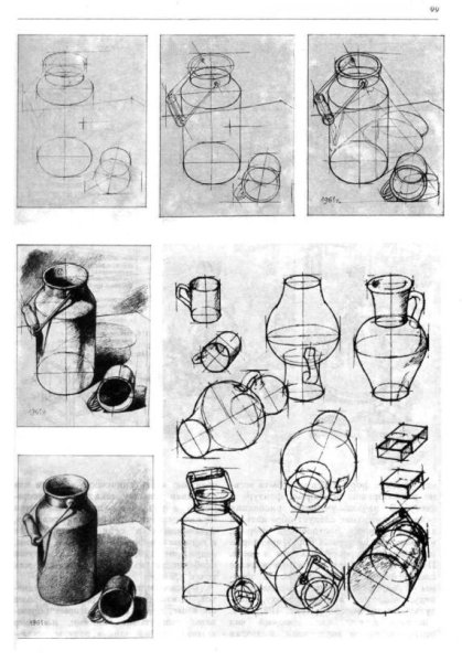 Конструктивный рисунок кувшина