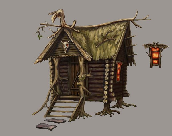 Избушка бабы яги с бабой Ягой