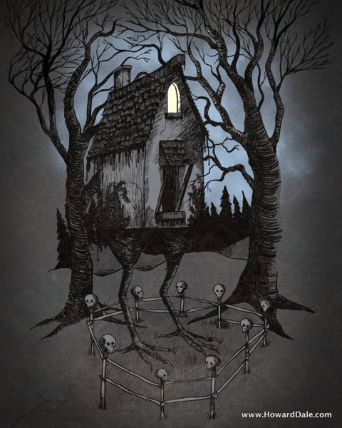 Домик на курьих ножках арт