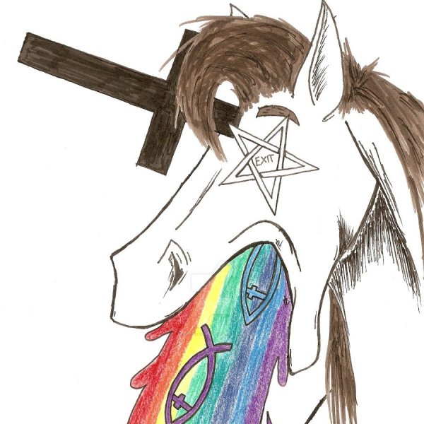 Единорог рисунок страшный