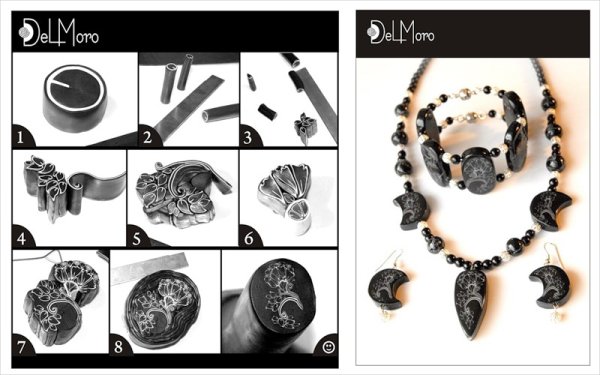 Украшения из черной полимерной глины