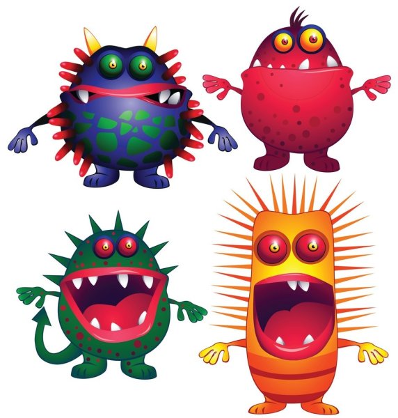 Микробы мультяшные