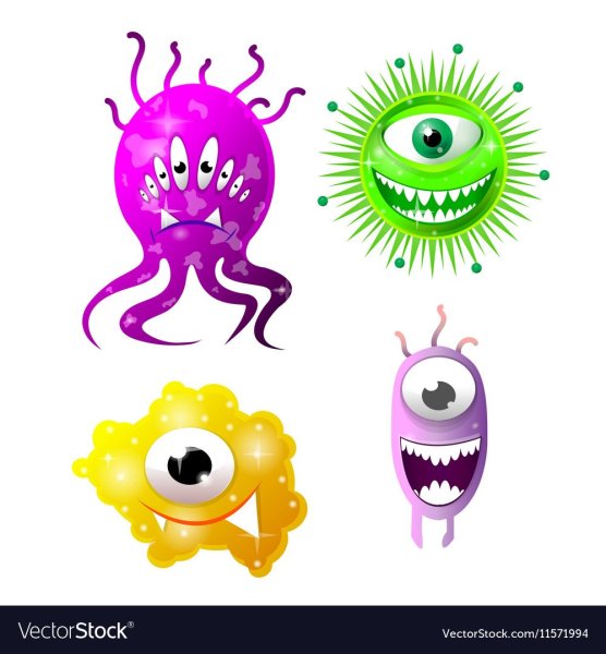 Мультяшные бактерии и вирусы