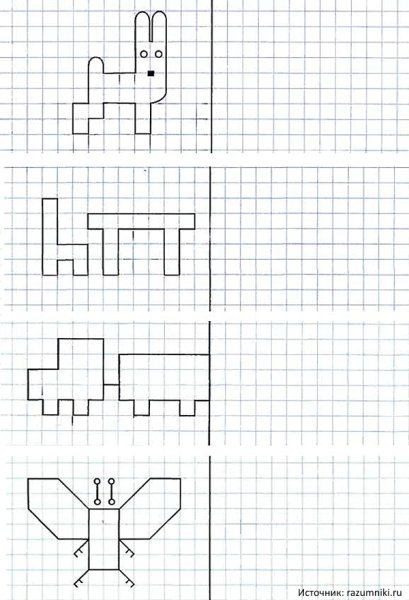 Задание для дошкольников на внимание повтори фигуры
