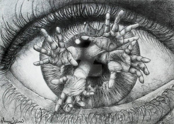 Эскиз таинственный глаз