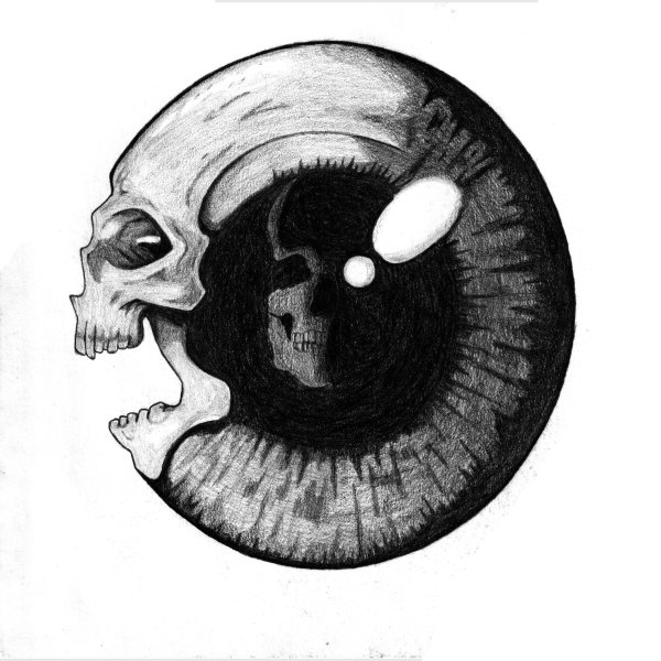 Череп и глаз эскиз