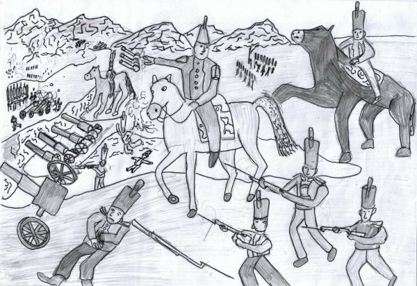 Бородинское сражение 1812 раскраска