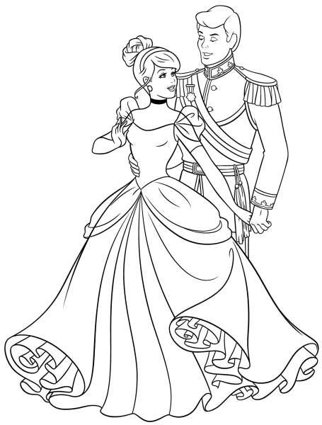 Раскраски принцессы Диснея Золушка