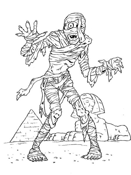 Мумия раскраска