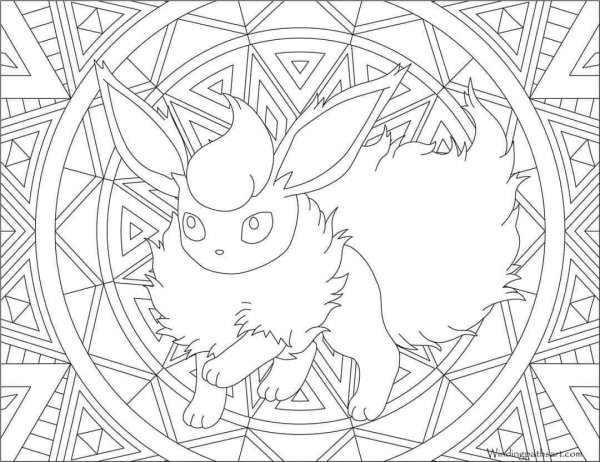 Покемон Флареон раскраска