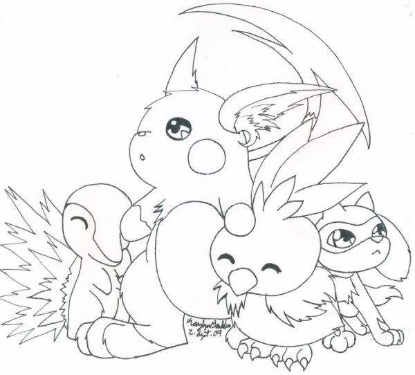 Раскраска покемоны стартовики