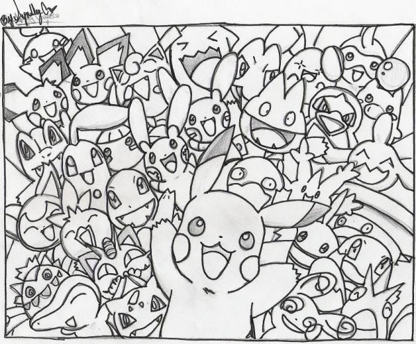 Раскраска антистресс Пикачу