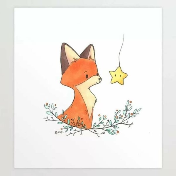 Лиса карандашом