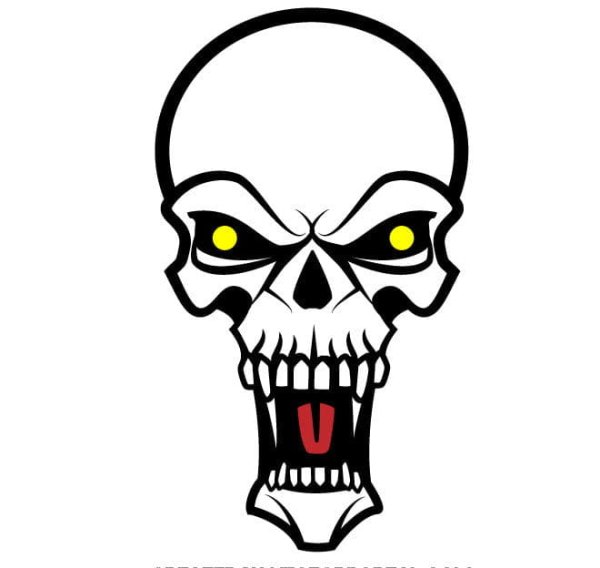 Страшный череп вектор