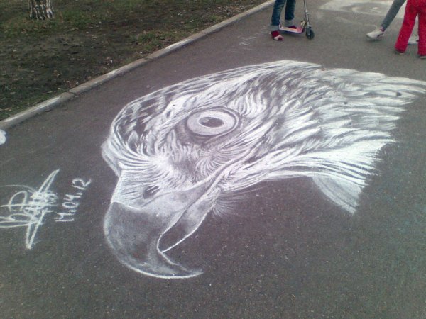 Рисунки на асфальте мелками
