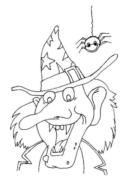 Ведьма рисунок карандашом