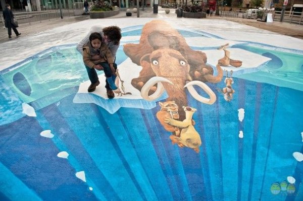 Рисование на асфальте природа