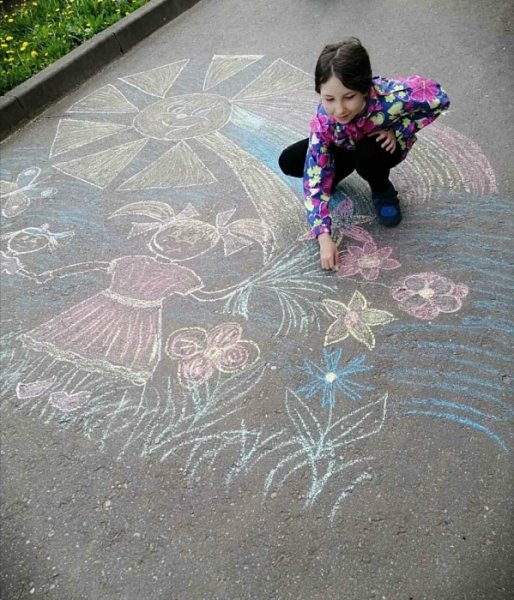 Рисунки мелками